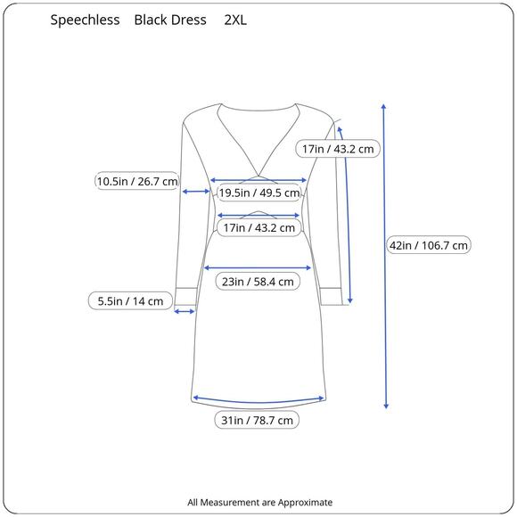 Speechless Lacey Long Sleeve Black Dress Size 2XL - Picture 3 of 7